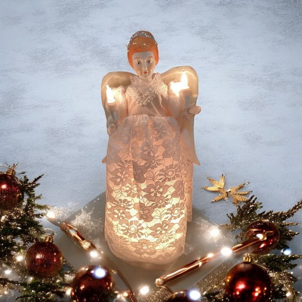 Vintage Silvestri Lighted Tree Top Angel 10ββWorks
